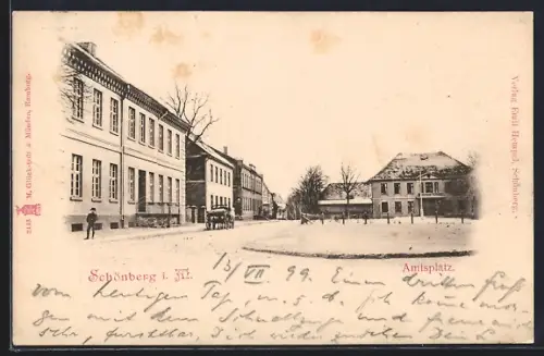 AK Schönberg i. M., Blick auf den Amtsplatz