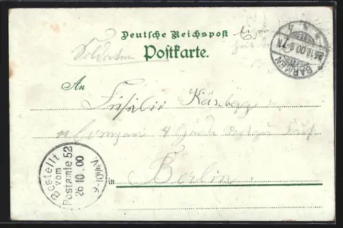 Lithographie Barmen, zur Erinnerung a.d.Kaiserbesuch zur Einweihung d.Ruhmeshalle, Kaiser Wilhelm II.Brustbild, Krone