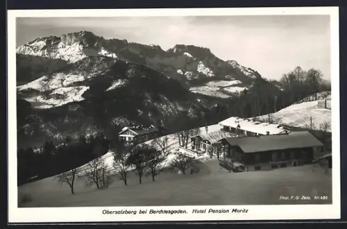 AK Berchtesgaden, Hotel Pension Moritz mit Obersalzberg