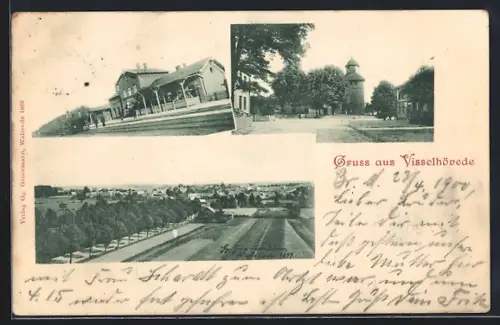 AK Visselhövede, Bahnhof, Partie im Ort