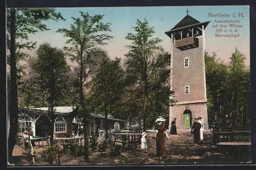 AK Northeim i. H., Gasthof Aussichtsturm auf dem Wieter