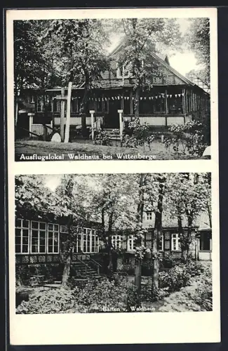 AK Wittenberge, Gasthof Waldhaus, Gartenansicht