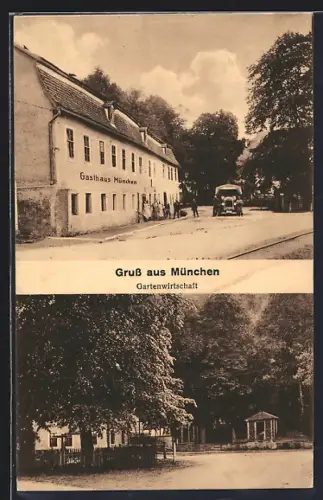 AK München / Bad Berka, Gasthaus, Gartenwirtschaft