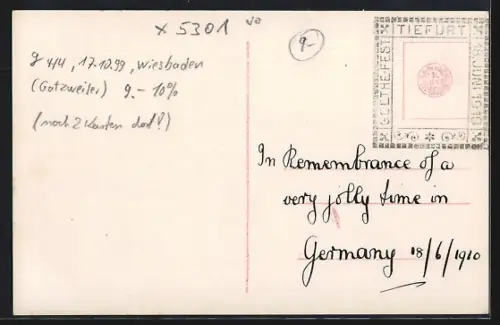 AK Tiefurt, Goethe-Fest 1910, Kinder mit Instrumenten