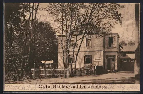 AK Weimar / Thüringen, Café-Restaurant Falkenburg, Inh. C. Carlmann