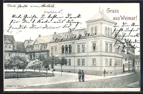 AK Weimar / Thüringen, Strasseneck am Kegelplatz