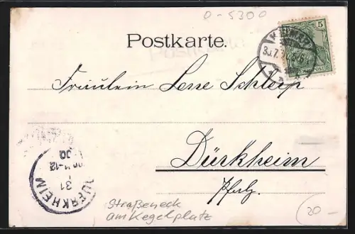 AK Weimar, Strasseneck am Kegelplatz mit Passanten