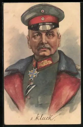 Künstler-AK Rudolf Schneider: Heerführer von Kluck in Uniform