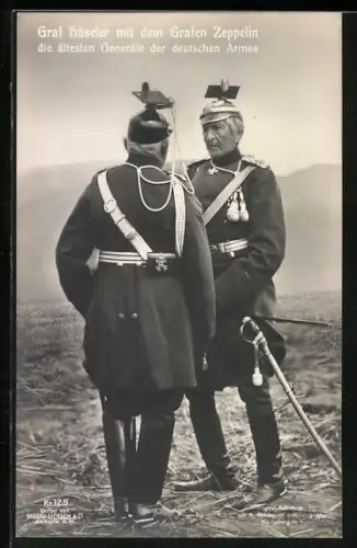AK Graf Häseler mit dem Grafen Zeppelin, die ältesten Generäle der deutschen Armee