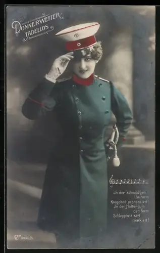 AK Donnerwetter tadellos, In der schneid`gen Uniform..., Dame in Uniform
