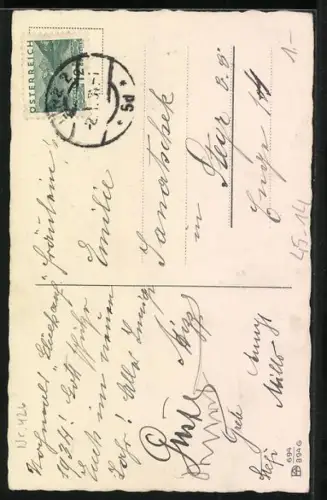 AK Kleine Skiläuferin mit Glücksklee, Neujahrsgruss