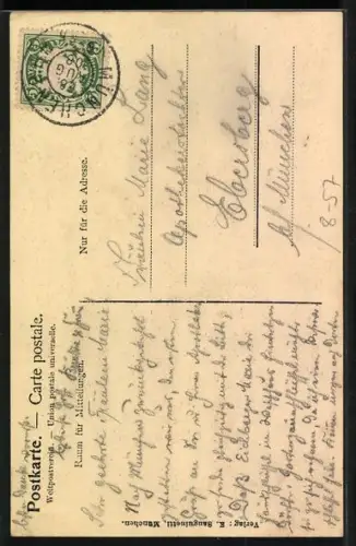 AK Münchner Kindl gibt Kindl in Wiege einen Schlaftrunk