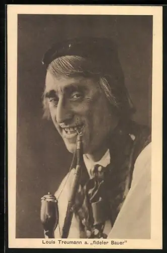 AK Louis Treumann als fideler Bauer, Portrait