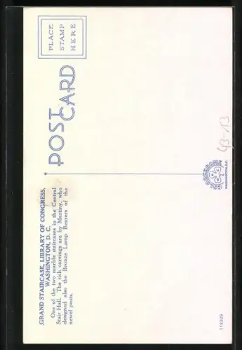 AK Washington D. C., Library of Congress, Grand Staircase