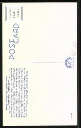 AK Washington D. C., Library of Congress, Mosaic Mantel, History Representatives` Reading Room