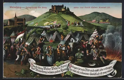 AK Weinsberg, Belagerung der Burg anno 1140 durch Kaiser Konrad III.