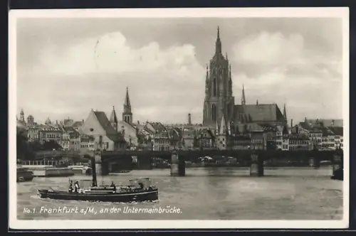 AK Frankfurt /Main, Partie an der Untermainbrücke