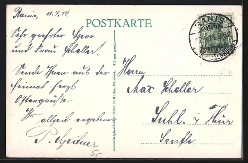 AK Ranis i. Thür., Teilansicht mit Burg