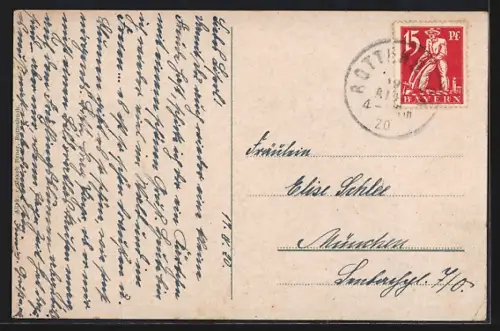 Künstler-AK Rottenbuch /Obb., Teilansicht mit Ammertal, Oberammergau und Hörnle