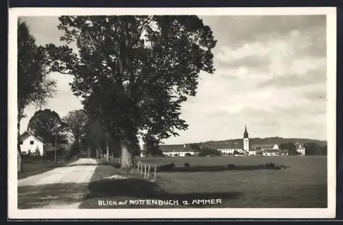 AK Rottenbuch a. Ammer, Ortspartie mit Landstrasse