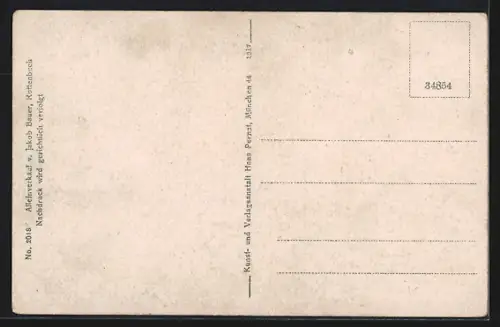 Künstler-AK Rottenbuch /Obb., Teilansicht mit Kirche