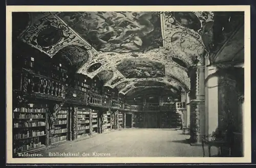 AK Waldsassen, Bibliotheksaal des Klosters, Innenansicht