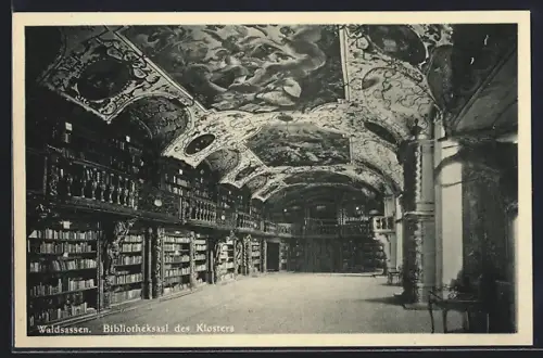 AK Waldsassen, Bibliotheksaal des Klosters, Innenansicht