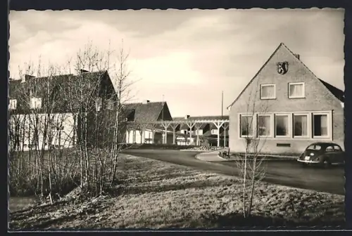 AK Kiel-Elmschenhagen, Rentnerwohnheim Sanssouci mit den Häusern Küstrin, Frankfurt a. Oder, Forst und Berlin