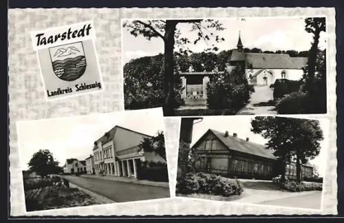 AK Taarstedt, Kirche, Gebäudeansicht, Strassenpartie