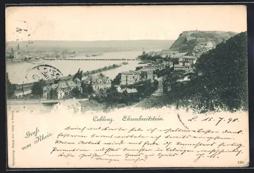 AK Coblenz /Rhein, Festung Ehrenbreitstein