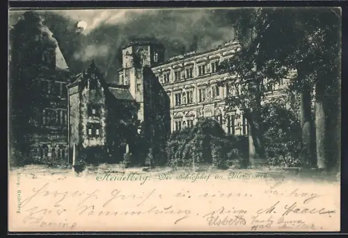AK Heidelberg, Schlosshof im Mondschein
