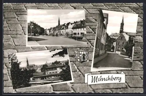 AK Münchberg /Bay., Strassenpartie, Teilansicht