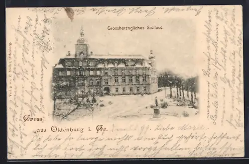 AK Oldenburg i. Gr., Grossherzogl. Schloss im Winter