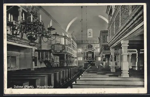 AK Dahme / Mark, Innenansicht der Hauptkirche