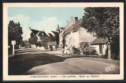 AK Vicq-Exemplet /Indre, Vue generale: Route du Chatelet