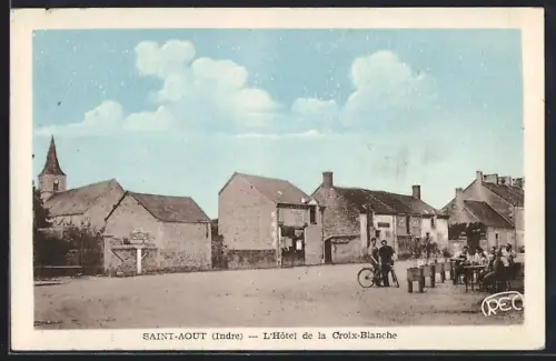AK Saint-Aout /Indre, L`Hotel de la Croix-Blanche