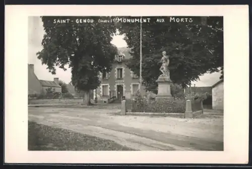 AK Saint-Genou /Indre, Monument aux Morts, La Mairie