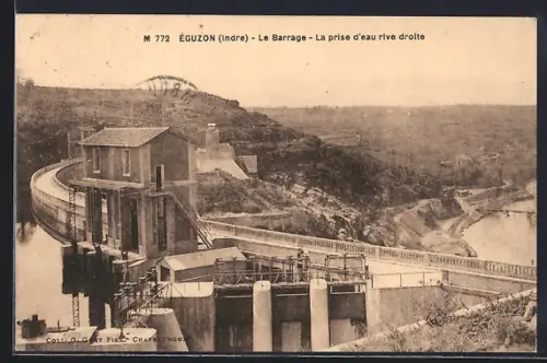 AK Éguzon /Indre, Le Barrage, La prise d`eau rive droite