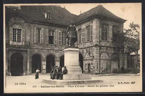 AK Salins-les-Bains, Place d`Armes, Statue du général Cler