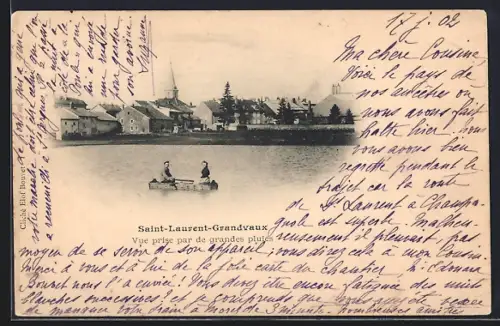 AK Saint-Laurent-Grandvaux, Vue prise par de grandes pluies