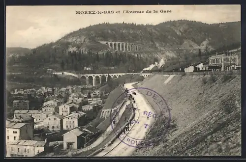 AK Morez-le-Bas, Vue partielle et l`Avenue de la Gare