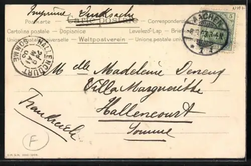 AK Aachen, Stadttheater von der Theaterstrasse aus gesehen