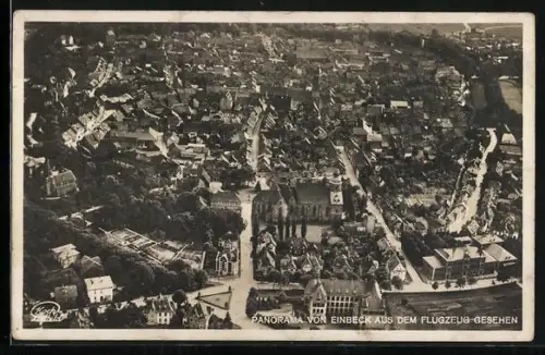 AK Einbeck, Panorama aus dem Flugzeug gesehen