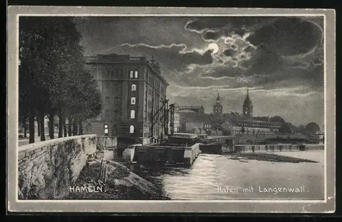 AK Hameln, Hafen mit Langenwall
