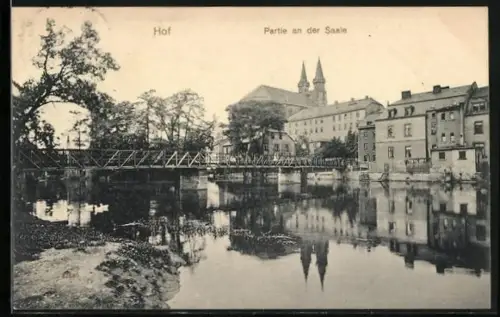 AK Hof, Partie an der Saale
