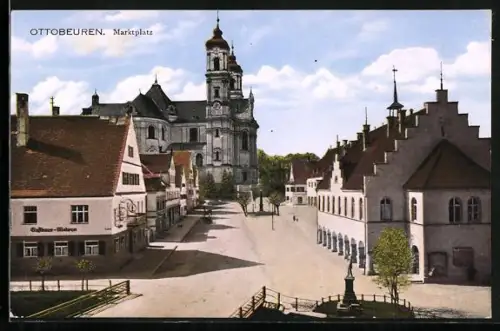AK Ottobeuren, Marktplatz, Gasthaus
