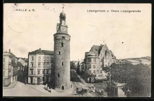 AK Halle a. S., Leipziger Turm, Obere Leipzigerstrasse