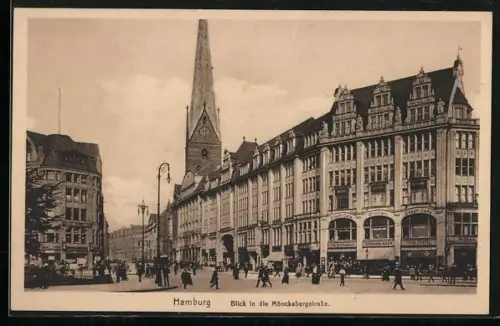 AK Hamburg, Blick in die Mönckebergstrasse
