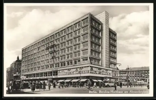 AK Berlin, Berolina-Hochhaus am Alexanderplatz