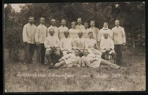 AK Schweinfurt, Krankenhaus, Gruppenfoto 1917